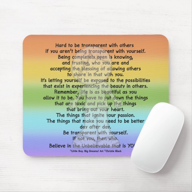 Be Transparent Mouse Mat (With Mouse)