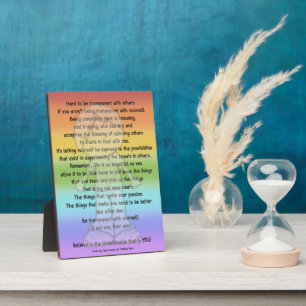 Be Transparent Plaque