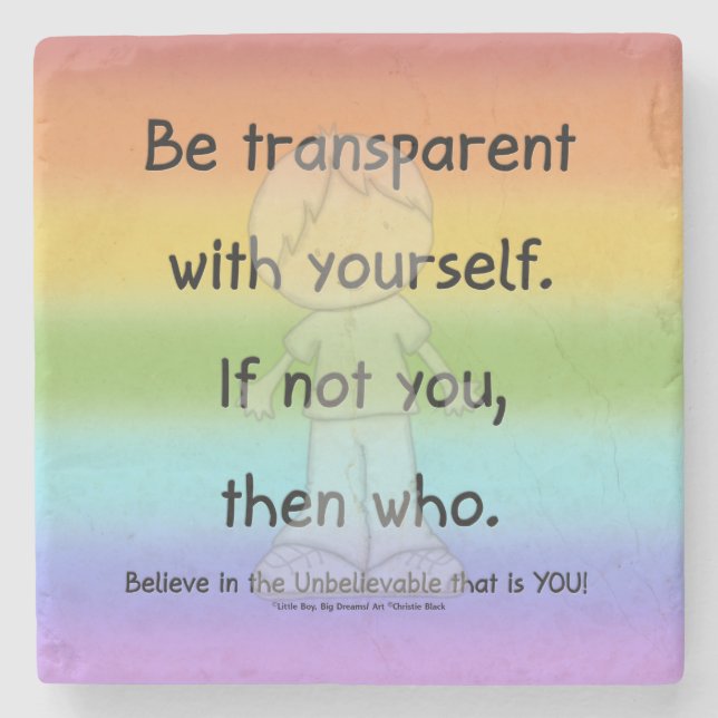 Be Transparent Stone Coaster (Front)