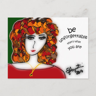 Be Unforgettable postcard - Sharon Augustin