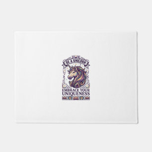 Be Unicorn Embrace Uniqueness Moon Stars Doormat