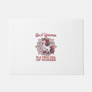 Be Unicorns Field Full Horses Rainbow Unicorn Mand Doormat