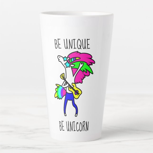 Be Unique Be Unicorn Latte Mug (Front)