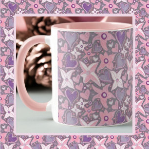 Be Unique Be Yourself Pattern In Pink/Purple Mug