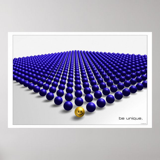 Be unique (blue) poster (Front)