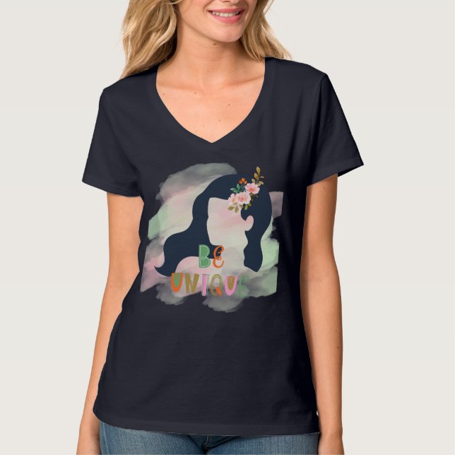 Be Unique Empowering Woman Wording Tee (Front)