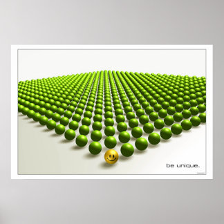 Be unique (green) poster