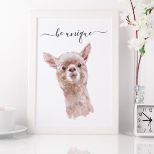 Be Unique LLama Nursery Child Woodland Poster
