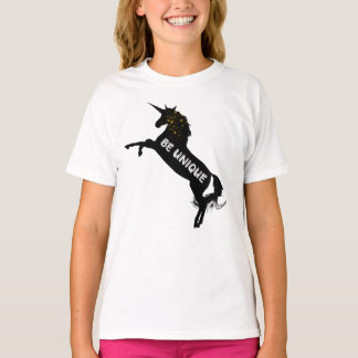 "Be Unique" Unicorn Shirt - Yellow Glitter