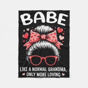 Be Valentine Quote For Loving Grandma With Cute Bo Fleece Blanket
