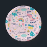 Be Wild Pink Dinosaur Rainbow Unicorn Girls Party Paper Plate<br><div class="desc">Be Wild Pink Dinosaur Rainbow Unicorn Girls Party Paper Plate</div>