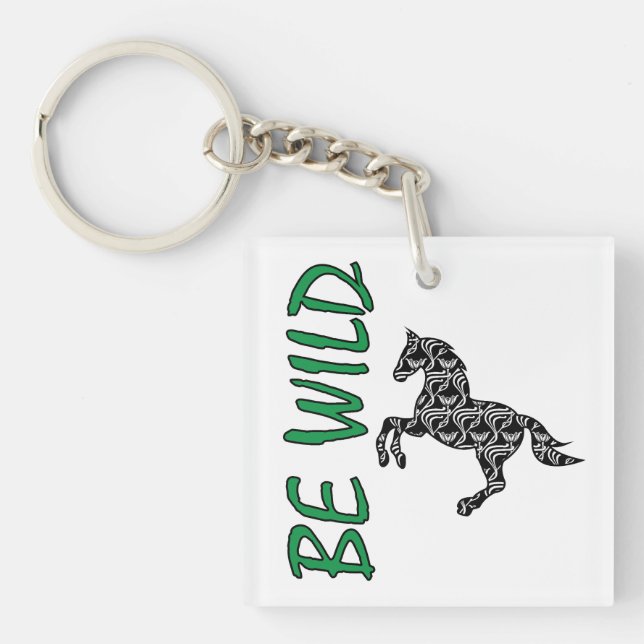 Be Wild – Strong Decorative Horse Design Inspiring Key Ring (Front)