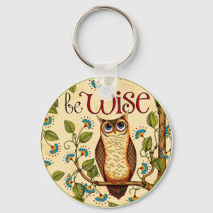Be Wise Owl- Round Key Chain