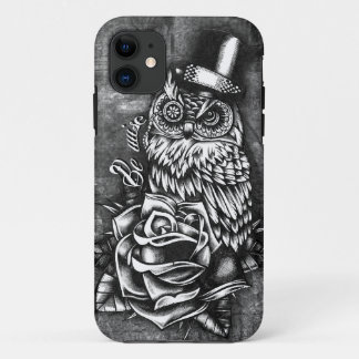 Be wise tattoo style owl artwork. iPhone 11 case
