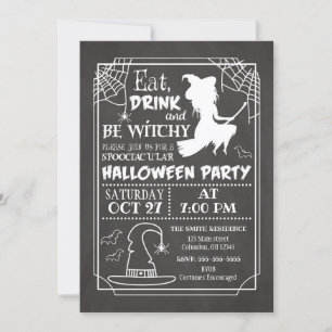 Be Witchy Halloween Party Invitation