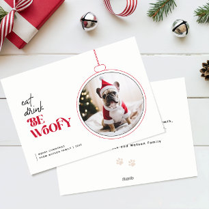 Be Woofy Family Pet Dog Puppy Photo Christmas Holiday Card