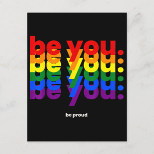 Be You Be Proud LGBTQ Pride Rainbow Lesbian Gay L Enclosure Card