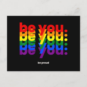Be You Be Proud LGBTQ Pride Rainbow Lesbian Gay L Postcard