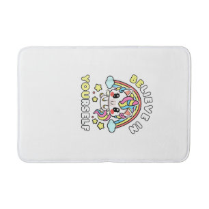 Be You Believe In Yourself Unicorn Positive Messag Bath Mat