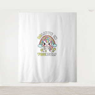 Be You Believe In Yourself Unicorn Positive Messag Tapestry