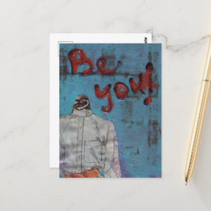 Be You! Birdie Mixed Media Postcard