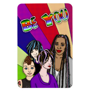 Be You Diverse People Pop Art Magnet