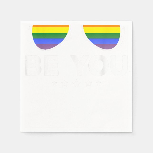 Be You LGBT Rainbow Sunglasses  Napkin (Front)
