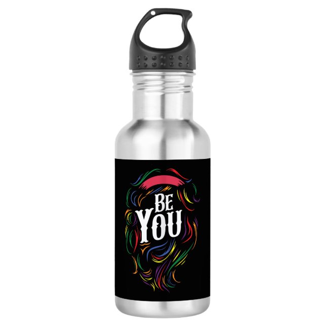 Be You | LGBTQ | Rainbow | Gay Pride 532 Ml Water Bottle (Front)