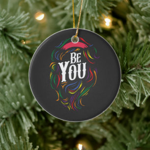Be You   LGBTQ   Rainbow   Gay Pride Ceramic Tree Decoration
