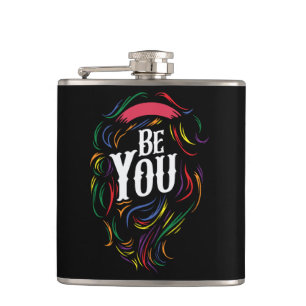 Be You LGBTQ Rainbow Gay Pride Hip Flask