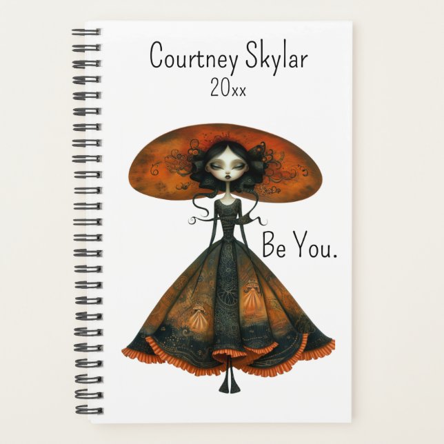 Be You Quirky Whimsical Woman, Change Name, Year Planner (Front)