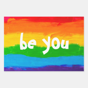 Be You Rainbow LGBT Wrapping Paper Sheets – Pride 