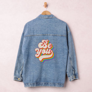 Be You Retro Pride Rainbow LGBTQ Denim Jacket