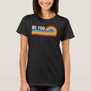 Be You Retro Vintage Rainbow Gay Pride Ally LGBTQ  T-Shirt