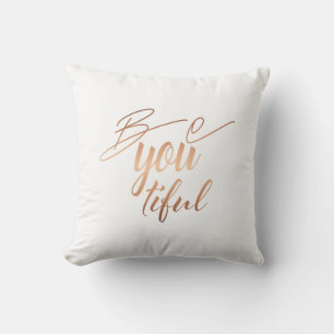 Be You Script Lettering Copper Self Love Cushion