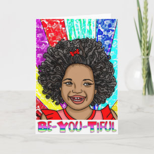 Be-You-Tiful Digital Art Laughing Girl Card