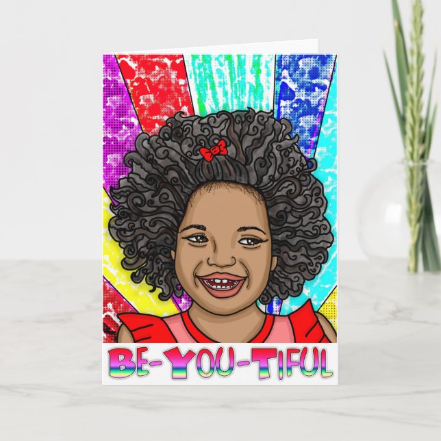 Be-You-Tiful  | Digital Art | Laughing Girl   Card (Front)