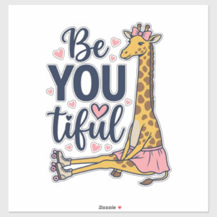 Be You Tiful Giraffe Roller Skate Vintage Shirt De