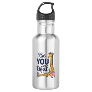 Be You Tiful Giraffe Roller Skate Vintage Shirt De 532 Ml Water Bottle