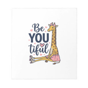 Be You Tiful Giraffe Roller Skate Vintage Shirt De Notepad