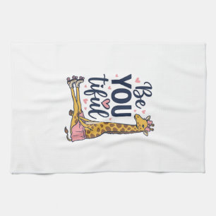 Be You Tiful Giraffe Roller Skate Vintage Shirt De Tea Towel