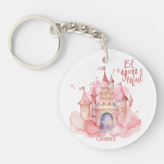 Be-You-Tiful Palace in the Pink Cloud customisable Key Ring (Front)