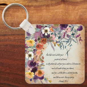 Be your guide, autumn floral mix key ring