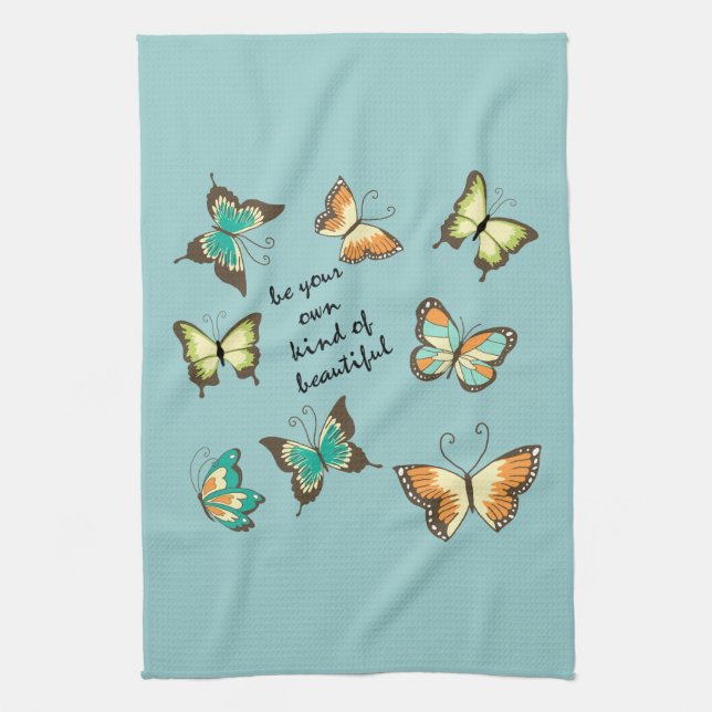 Be Your Own Beautiful Butterflies Tea Towel (Vertical)