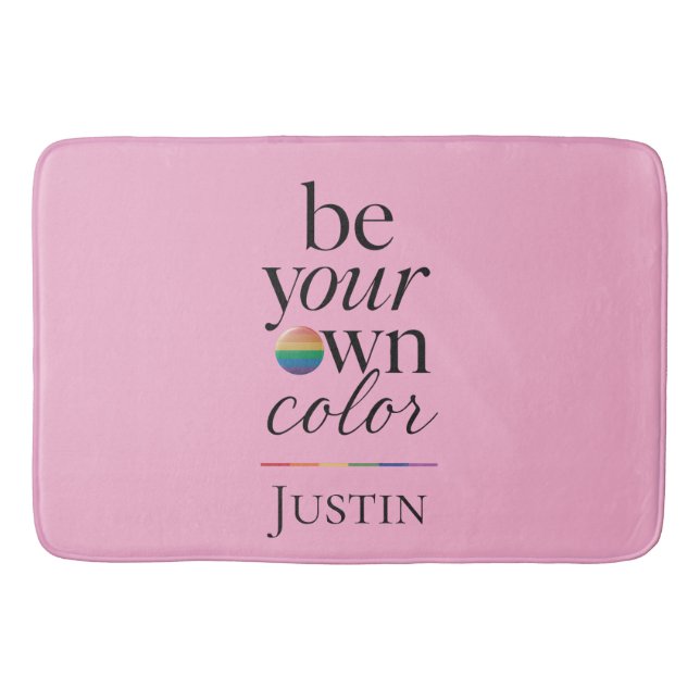 Be Your Own Colour Minimal Typography Statement Bath Mat (Front)