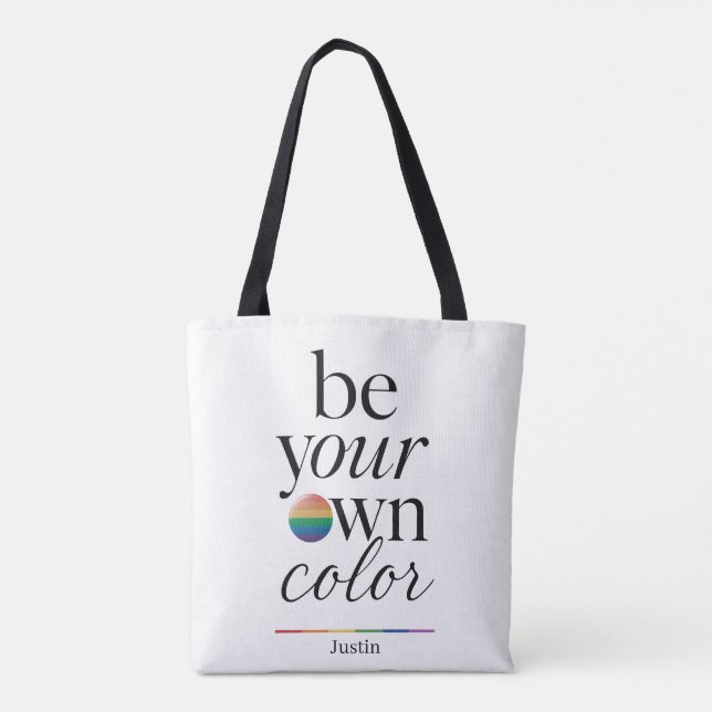 Be Your Own Colour Minimal Typography Statement Tote Bag (Back)