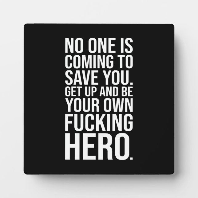 Be Your Own Hero, Gym, Hustle, Success, Motivation Plaque (Front)