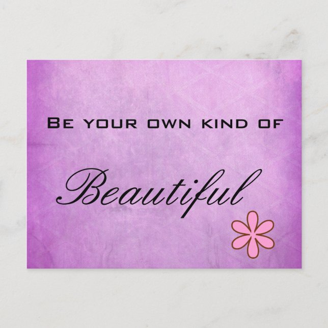 Be your own kind of Beautiful Purple Postcard (Front)