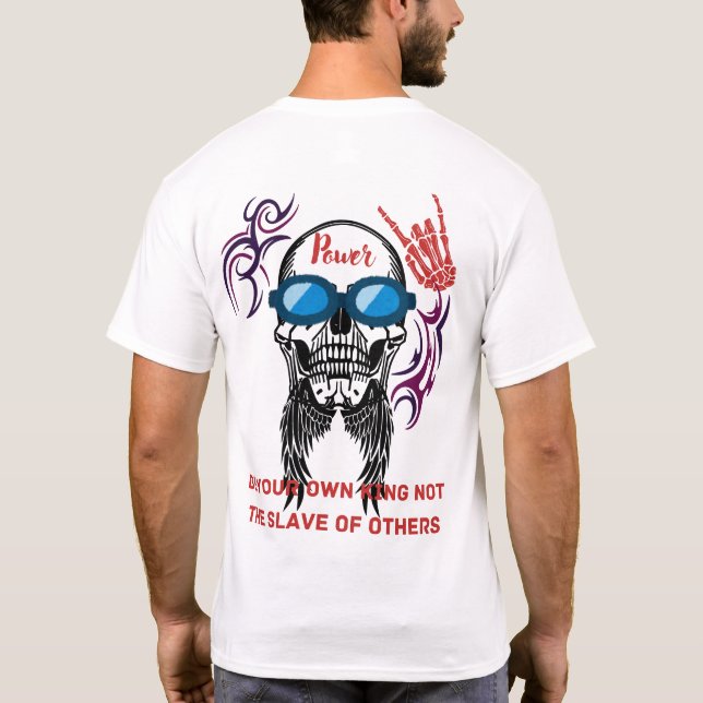 Be Your Own King Men’s White Motivational T-Shirt (Back)