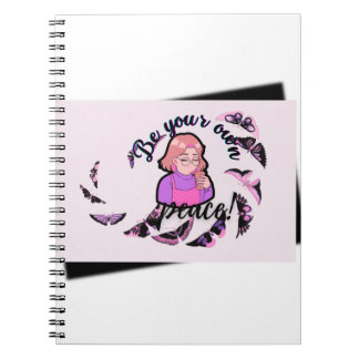 Be Your Own Peace Anime Girl & Butterflies Spiral Notebook